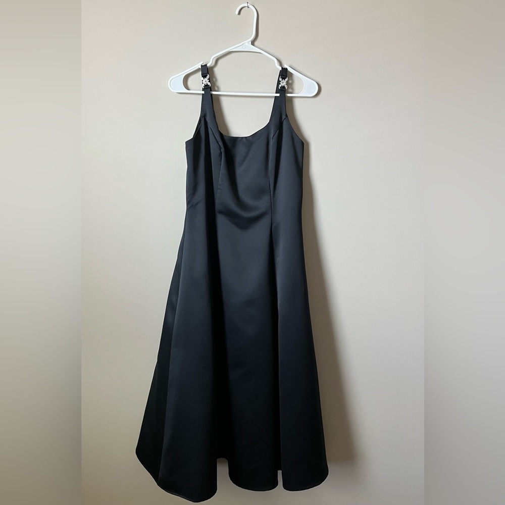 Vintage black gown with hot pink tulle underneath